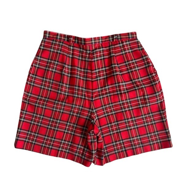 Classic Vintage Red Plaid Women’s Shorts - Picture 2 of 4